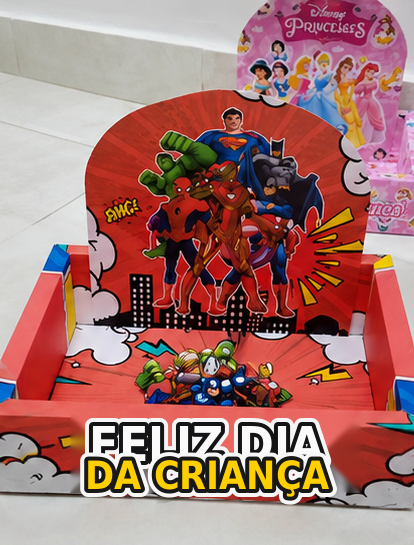 Caixinha de super-heróis para o Dia da Criança